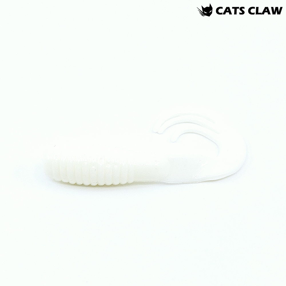 캣츠크로우 트리플그럽 꺽지웜 쏘가리웜 001 화이트 글로우, 5cm(2인치) - 메인 이미지