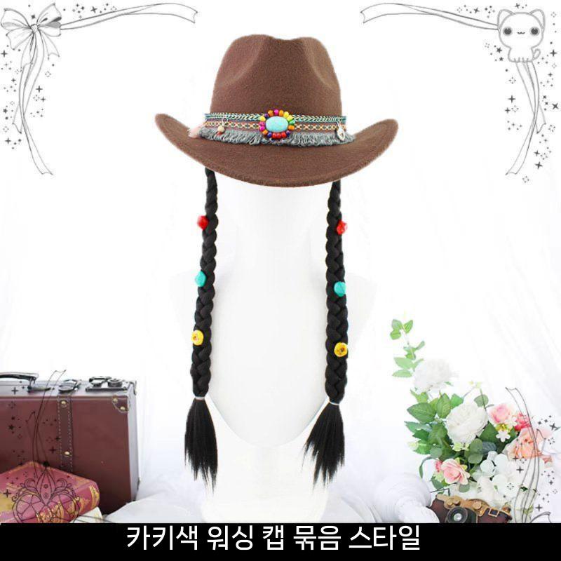 모자 카우보이 머리띠 댄스 챙 티베트 탑 여행 앙 민족 사진 기로 넓은 - 상세 이미지 5