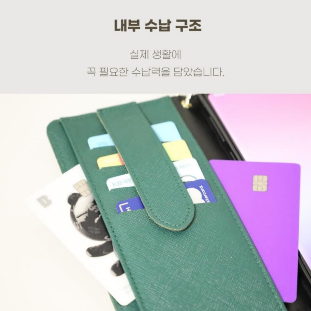 브로 천연 소가죽 다이어리 지갑 케이스 레드, 갤럭시A24 이미지 8