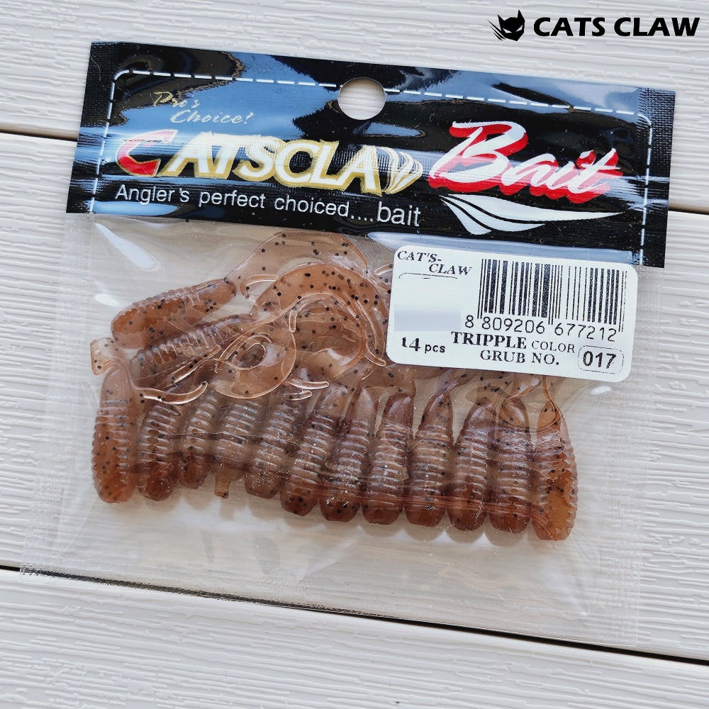 캣츠크로우 트리플그럽 꺽지웜 쏘가리웜 017 브라운 블랙, 5cm(2인치) - 상세 이미지 3
