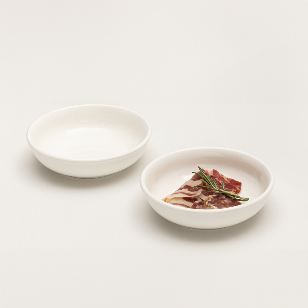 윤도자기 당당 화이트 찬기 중 2P 도자기 반찬그릇 반찬기 - 상품 이미지