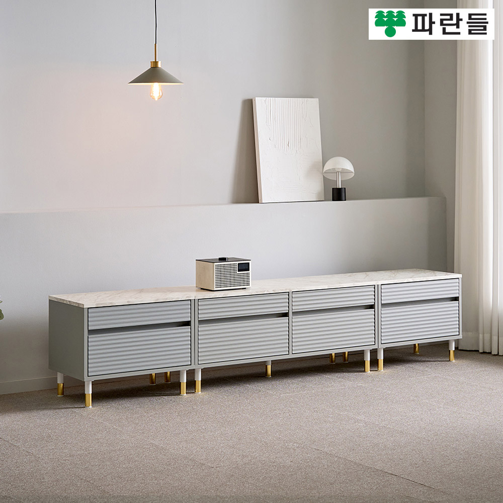 파란들가구 높은다리 템바보드 2350 서랍거실장세트 TV거실장