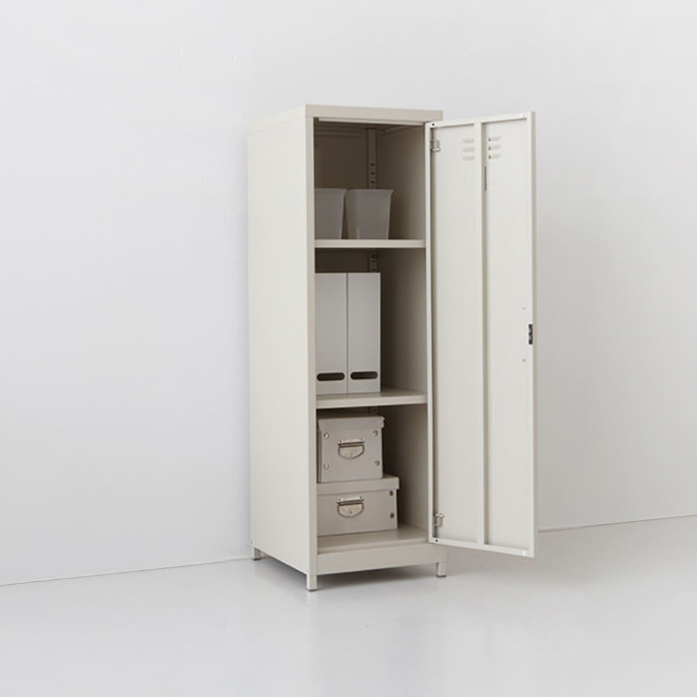 MKB 캐비넷 세로중 1문 수납장 3801200 380x460x1200mm, 3단, 라이트그레이 7222.8246
