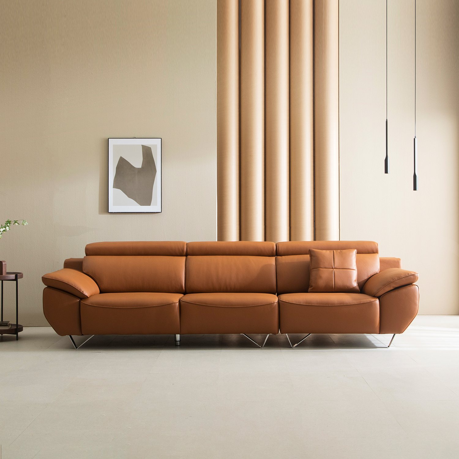 헤르짐머 마네르 4인 이태리 천연 통가죽 소파