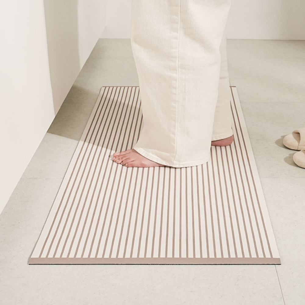하루의공간 comfy 주방 매트 규조토 발매트 빨아쓰는 욕실 현관 베란다 베이지, 45x120cm