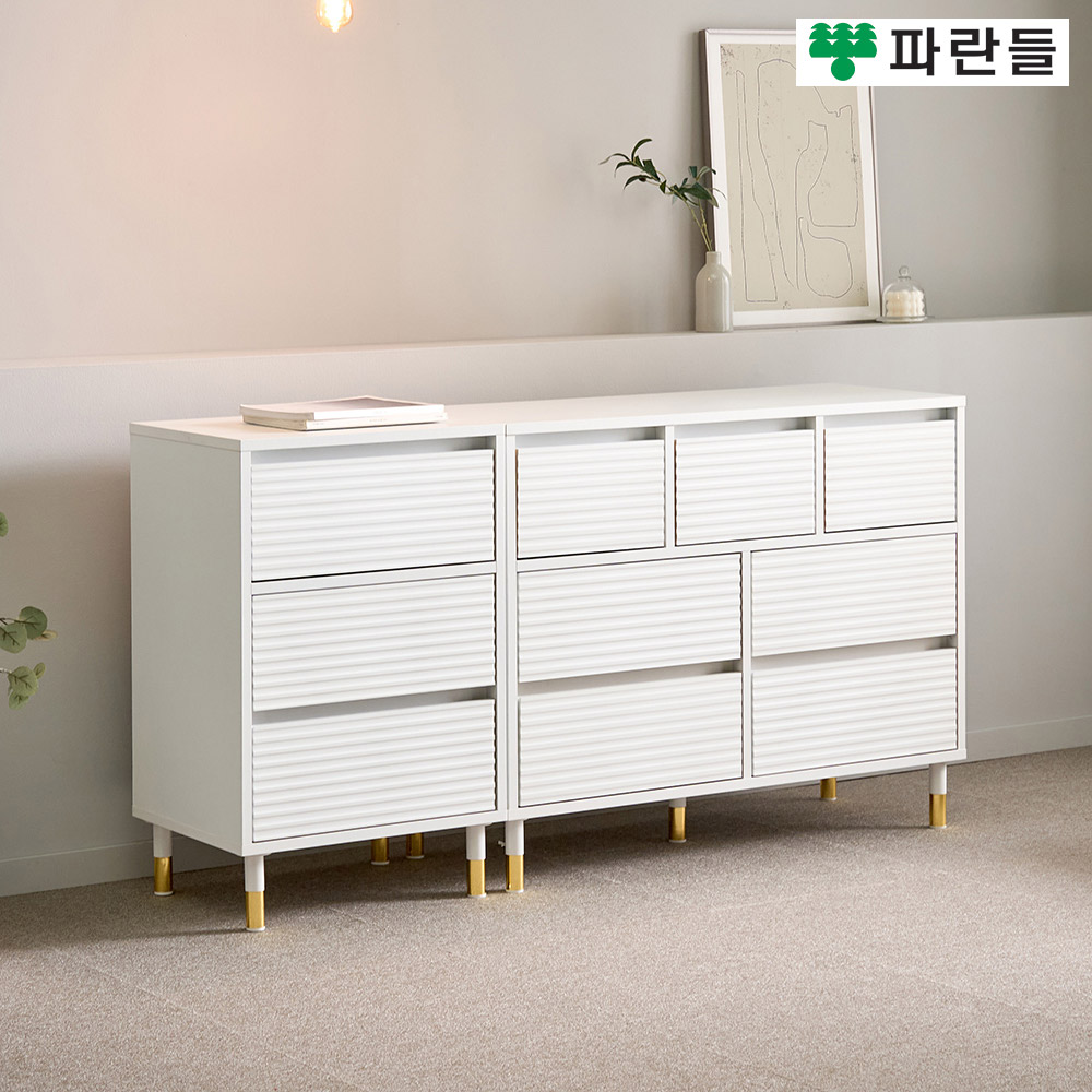 파란들가구 높은다리 템바보드 1500 3단서랍장세트 와이드서랍장 - 상세 이미지 2