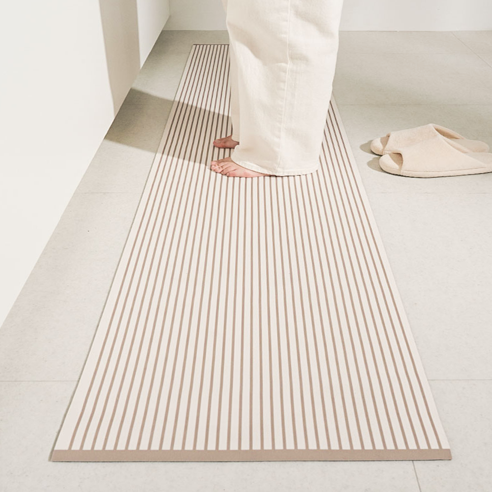 하루의공간 comfy 주방 매트 규조토 발매트 빨아쓰는 욕실 현관 베란다 베이지, 45x210cm