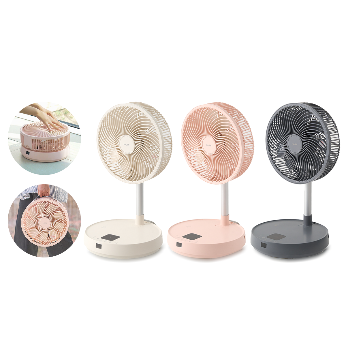 [25년형 NEW] 한경희 무소음 무선 폴더블 가정용 사무실 캠핑 선풍기 HEEF-D901