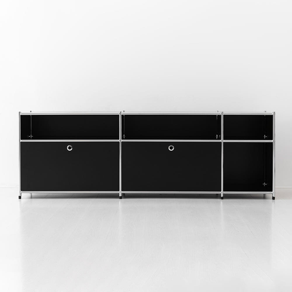 심플리 3x2 수납장 2문 BC144 1890mmx400mmx645mm, 2단, 블랙 0789.6781 - 메인 이미지
