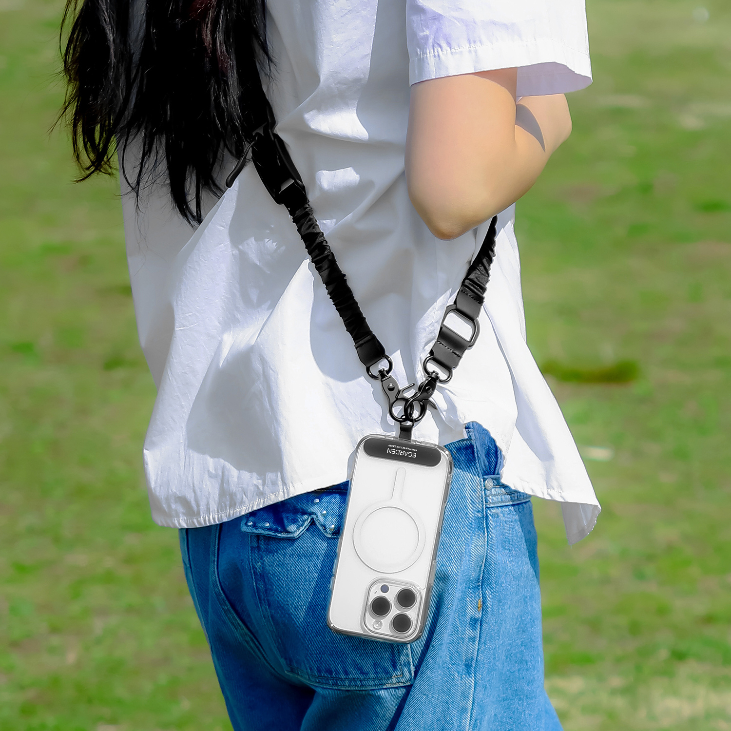 에가든 트래블러 슬링 크로스 숄더 스트랩 핸드폰 스마트폰 태그 홀더 핸즈프리 도난방지 밴딩 목걸이 줄