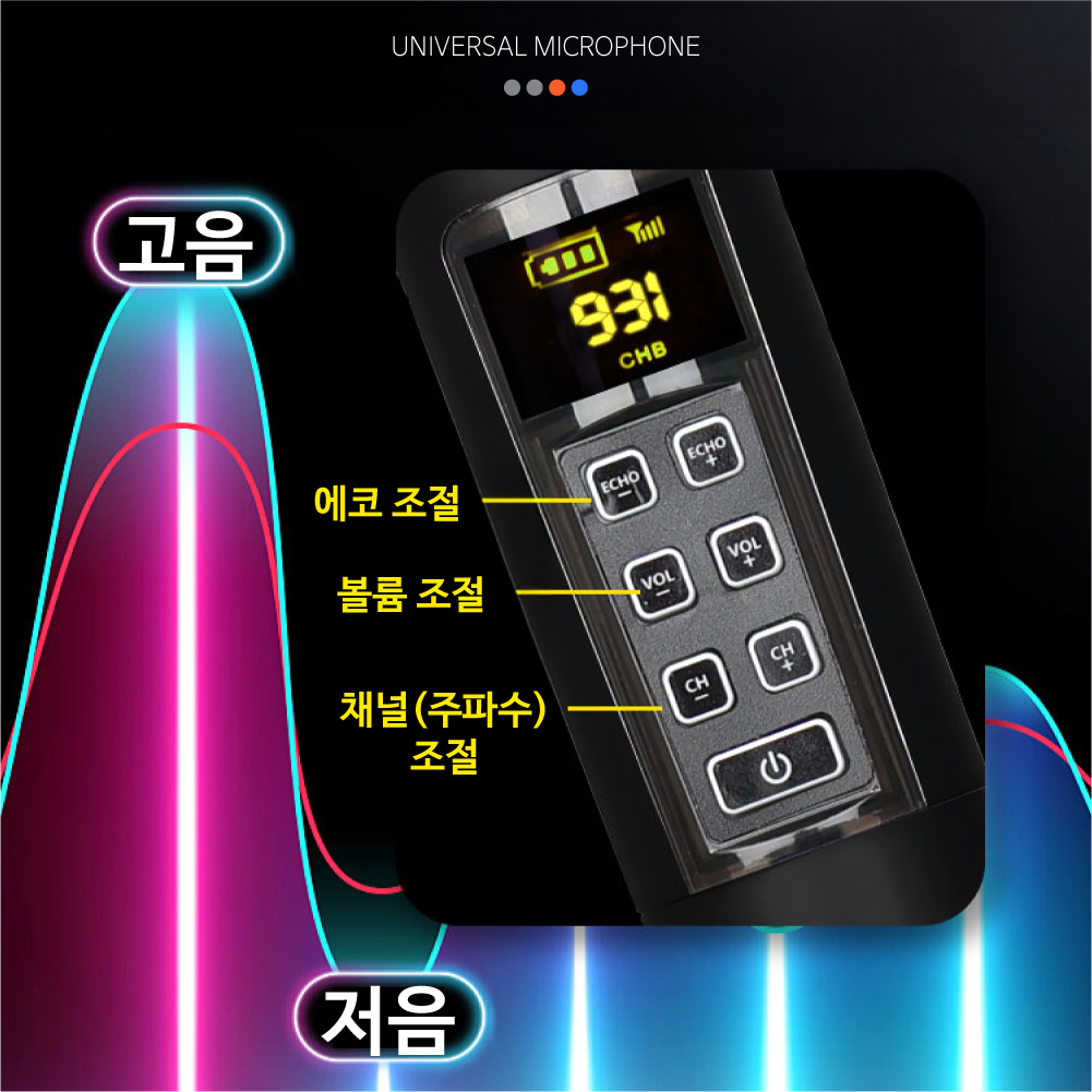 큐핏 강의용 공연용 행사용 무선마이크 노래방 다이나믹 수업용 휴대용 UHF무선마이크 세트 이미지 2