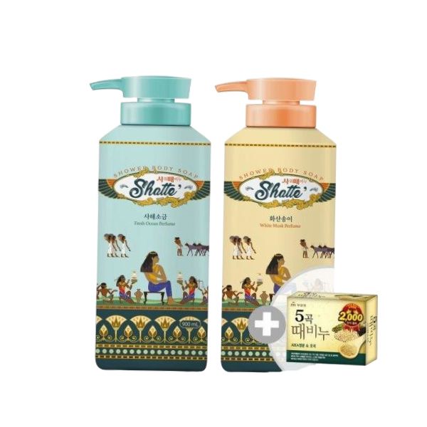 무궁화 샤워때비누 900ml x 2개 (사해/화산) : 씨유니
