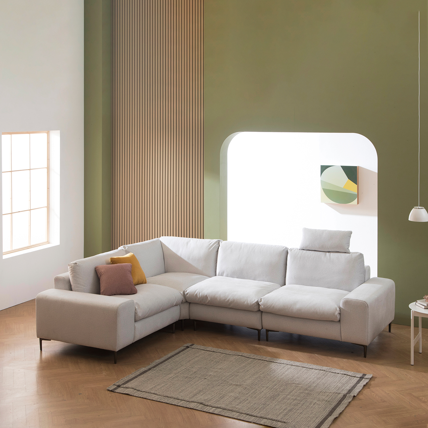 헤르짐머 포베레 4인 모듈 코너형 기능성 펫프렌들리 패브릭 소파