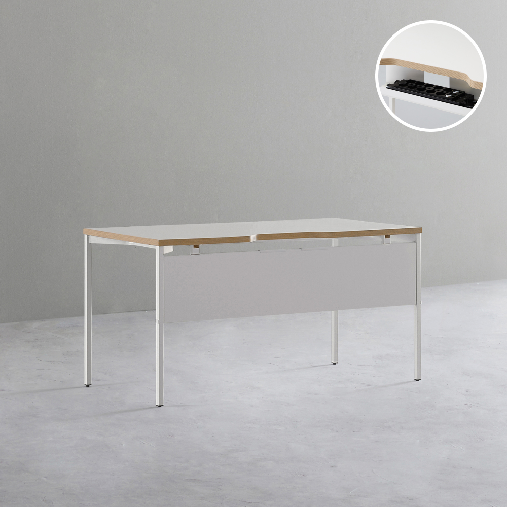 데스커 하부가림판 책상 2.0 1400x700mm, 화이트 - 상품 이미지