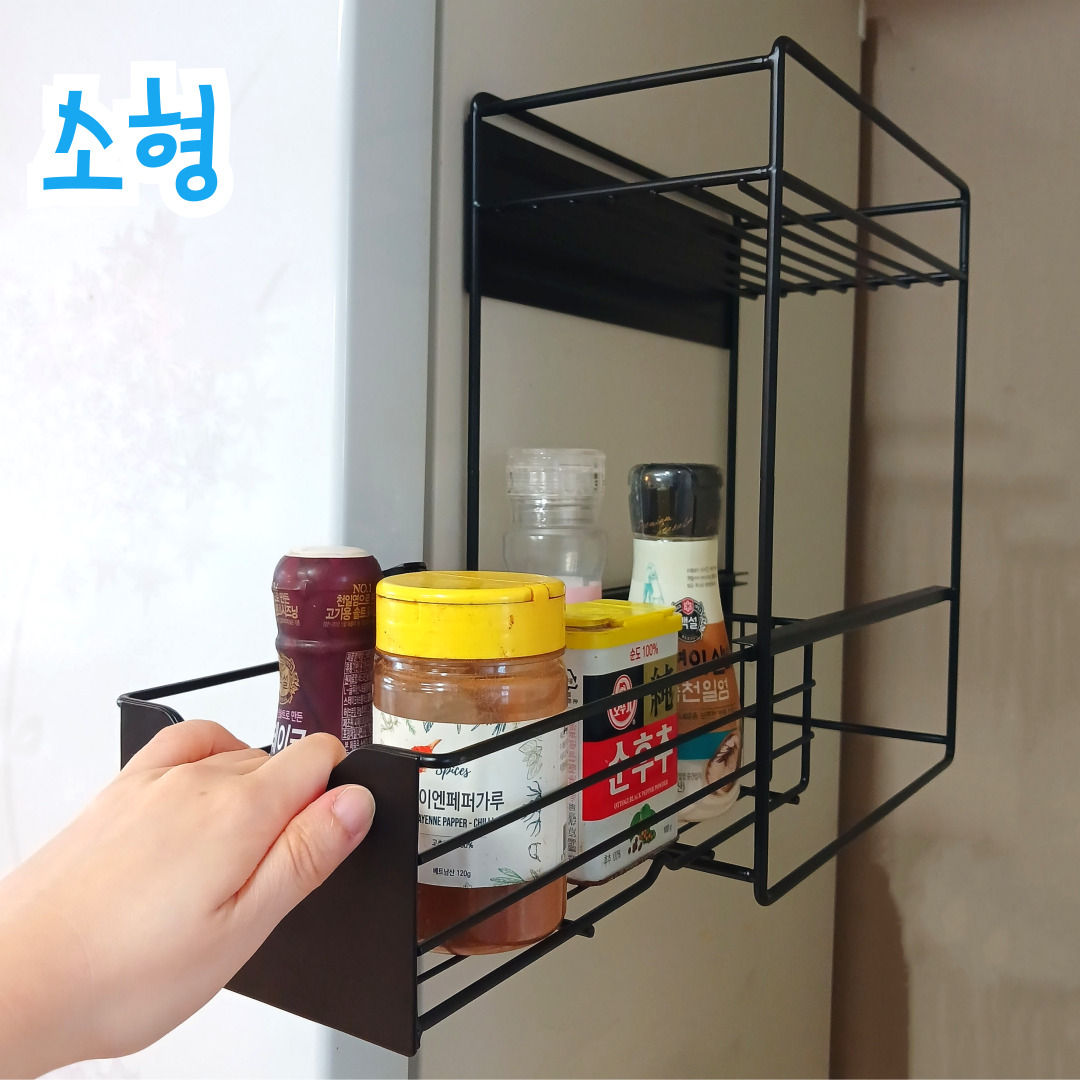 세탁기 자석선반 틈새 현관문 세탁실 붙이는 슬라이딩 무타공 선반 소형 - 상세 이미지 2