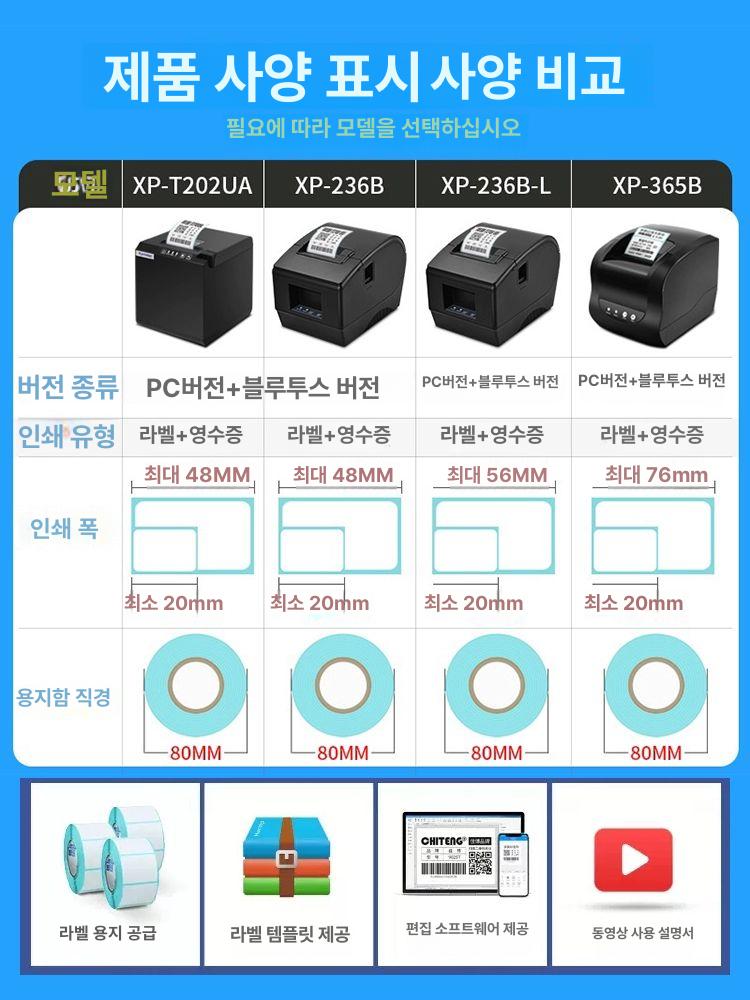 바코드 프린터 바코드프린터 라벨프린터 프린터기 프린트기 신예 XP 236B 365B 236B USB 48MM - 상세 이미지 2