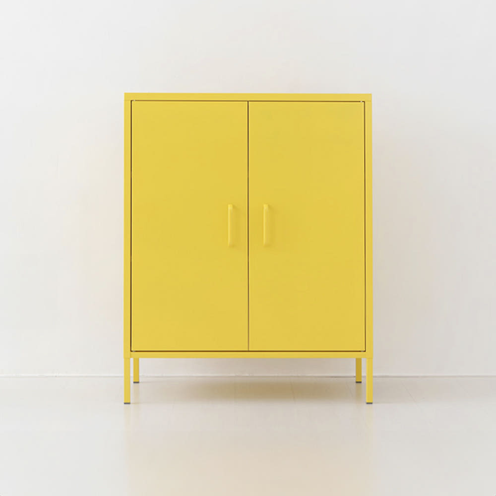 MKB 캐비넷 모던세로중 2문 수납장 8001015 800x400x1015mm, 3단, 옐로우 0778.4924 - 상품 이미지