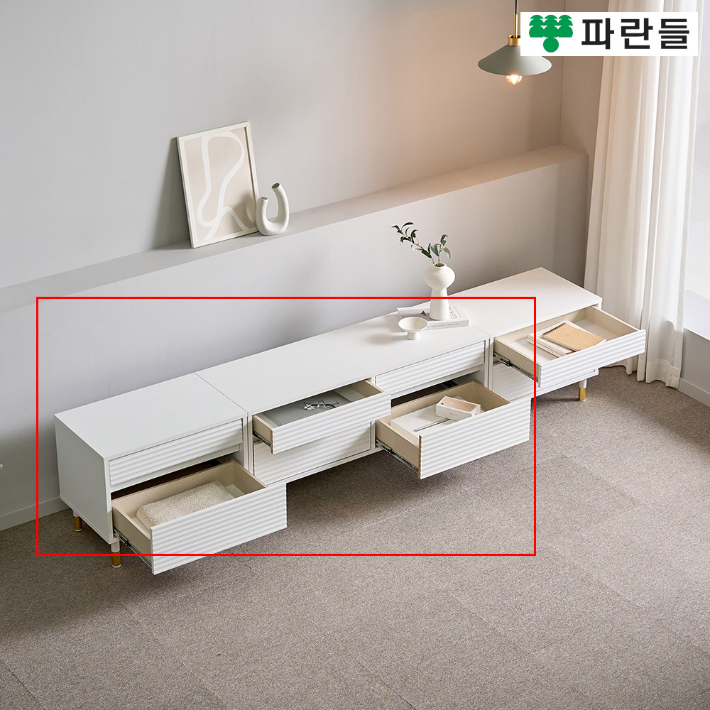 파란들가구 높은다리 템바보드 1750 서랍거실장세트 TV거실장