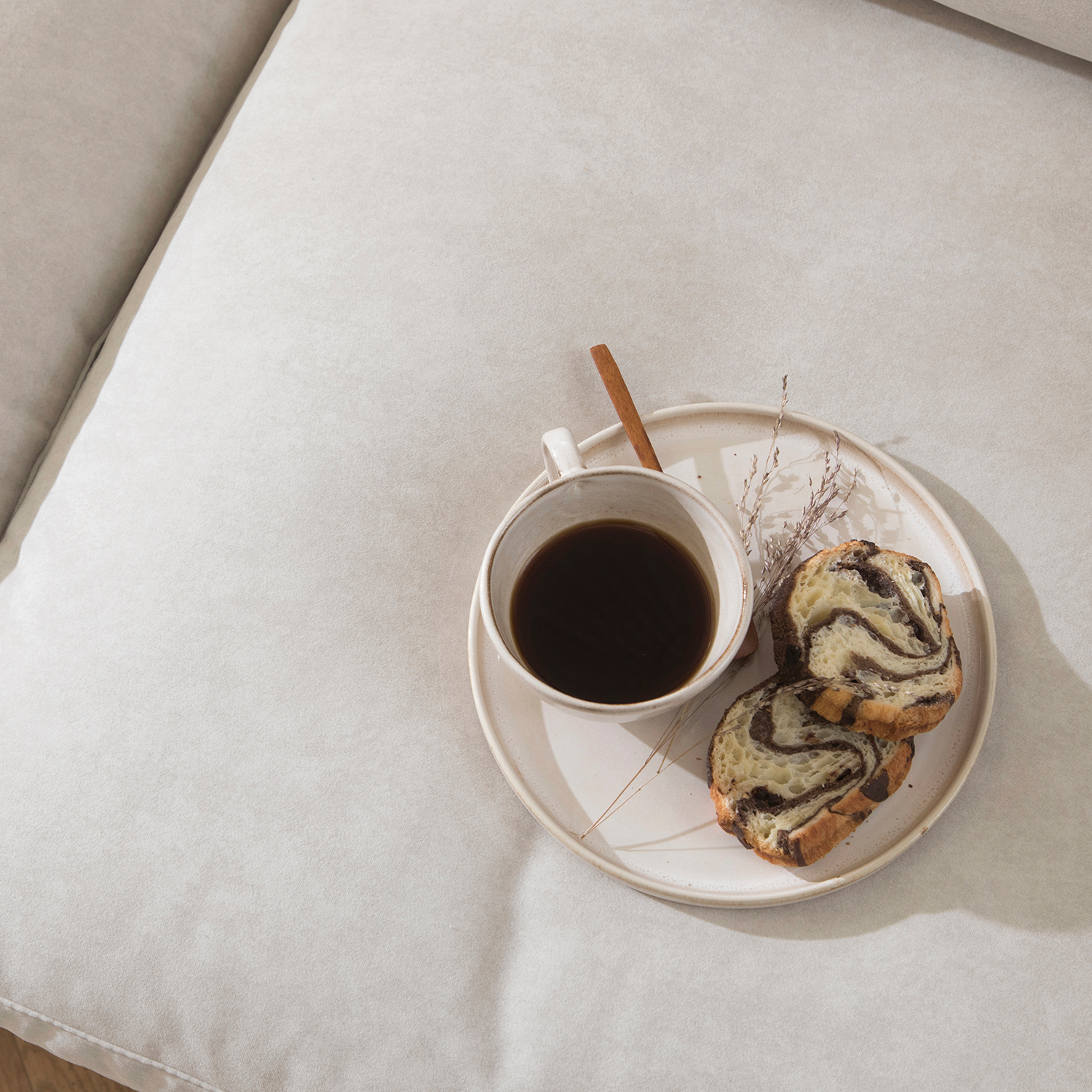 헤르짐머 몰른 모듈 기능성 패브릭 소파 스툴포함, 아이보리, 3인용