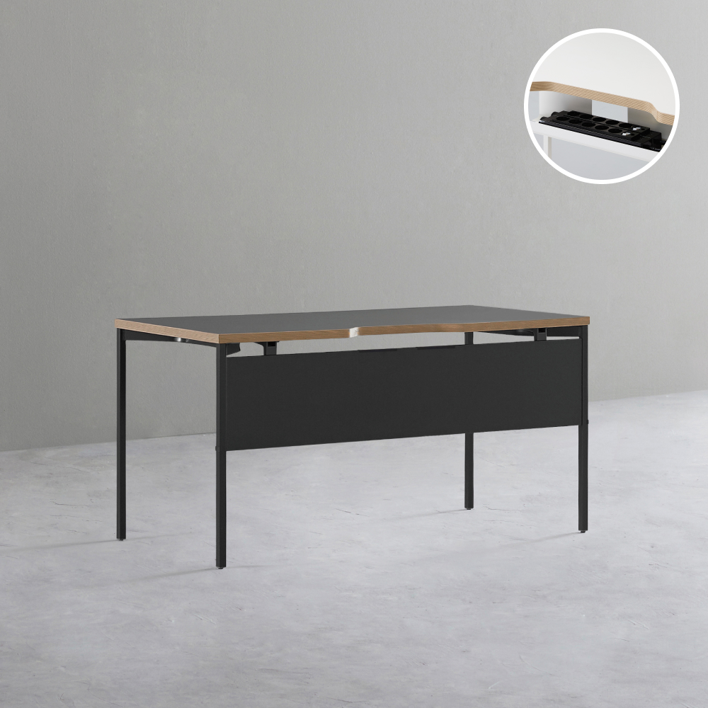 데스커 하부가림판 책상 2.0 1400x700mm, 빈티지블랙 - 상품 이미지