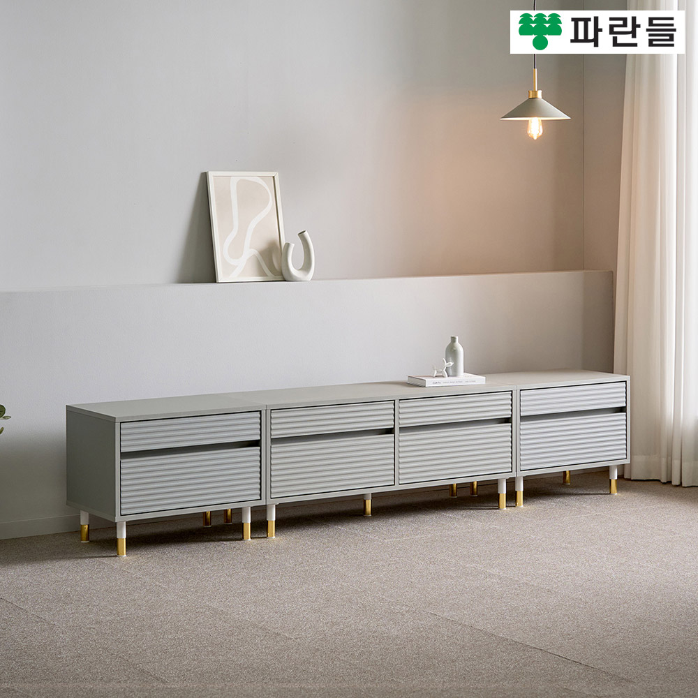 파란들가구 높은다리 템바보드 2350 서랍거실장세트 TV거실장