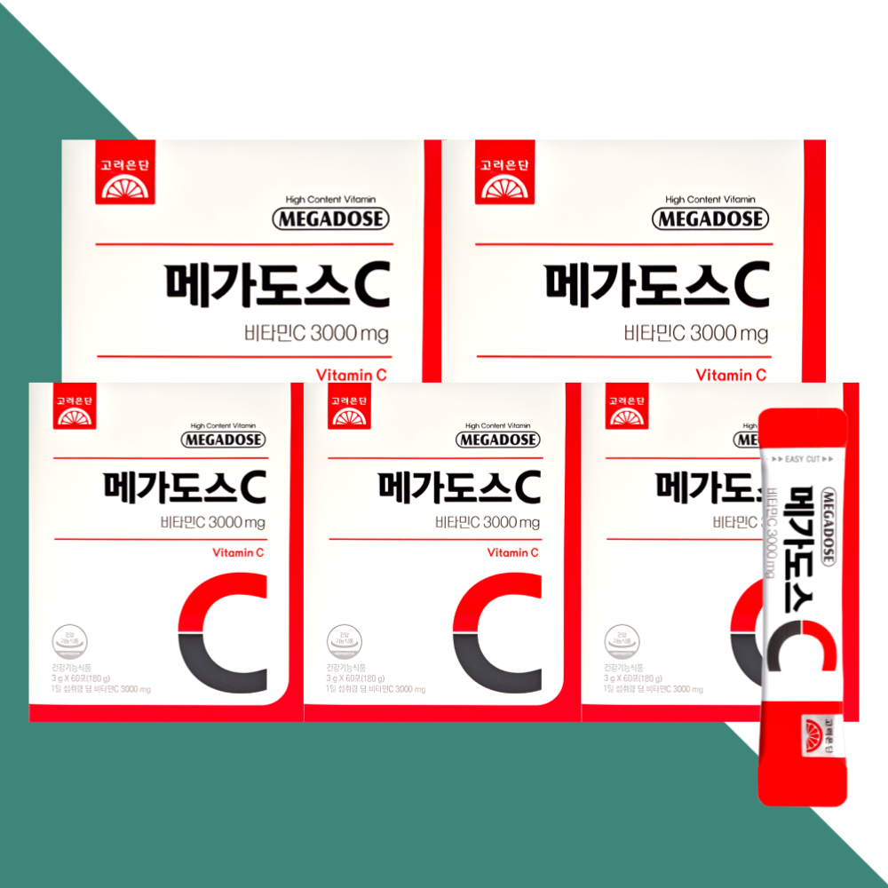 고려은단 메가도스C 3000 비타민씨 비타민C 60포X5박스 - 메인 이미지