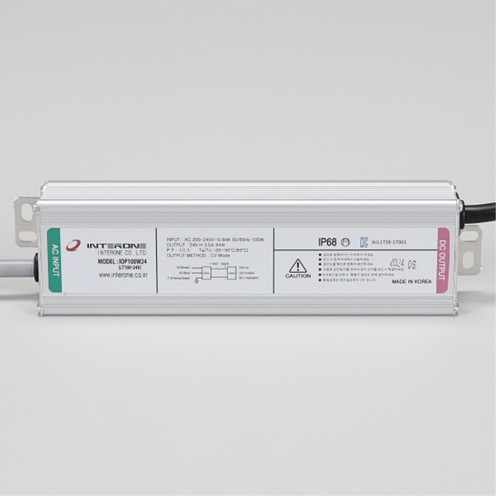 국산 LED 컨버터 SMPS DC24V 100W 방수 안정기 인터원 - 상세 이미지 2