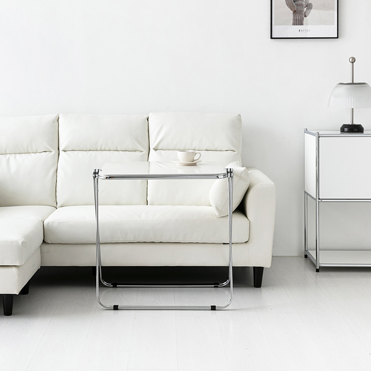 RUDAN 투명접이식테이블 아이보리 7725.3748