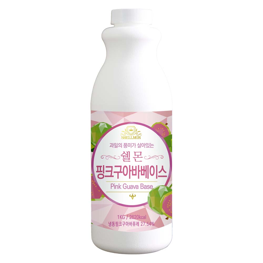 쉘몬 핑크구아바 과일 농축액 음료베이스 1kg 에이드 스무디 여름 - 상품 이미지
