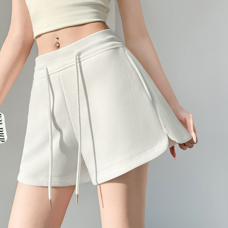 봄 여름 하이웨이스트 트레이닝 반바지 밴딩 돌핀팬츠 루즈핏 운동복 숏팬츠 - 상세 이미지 3