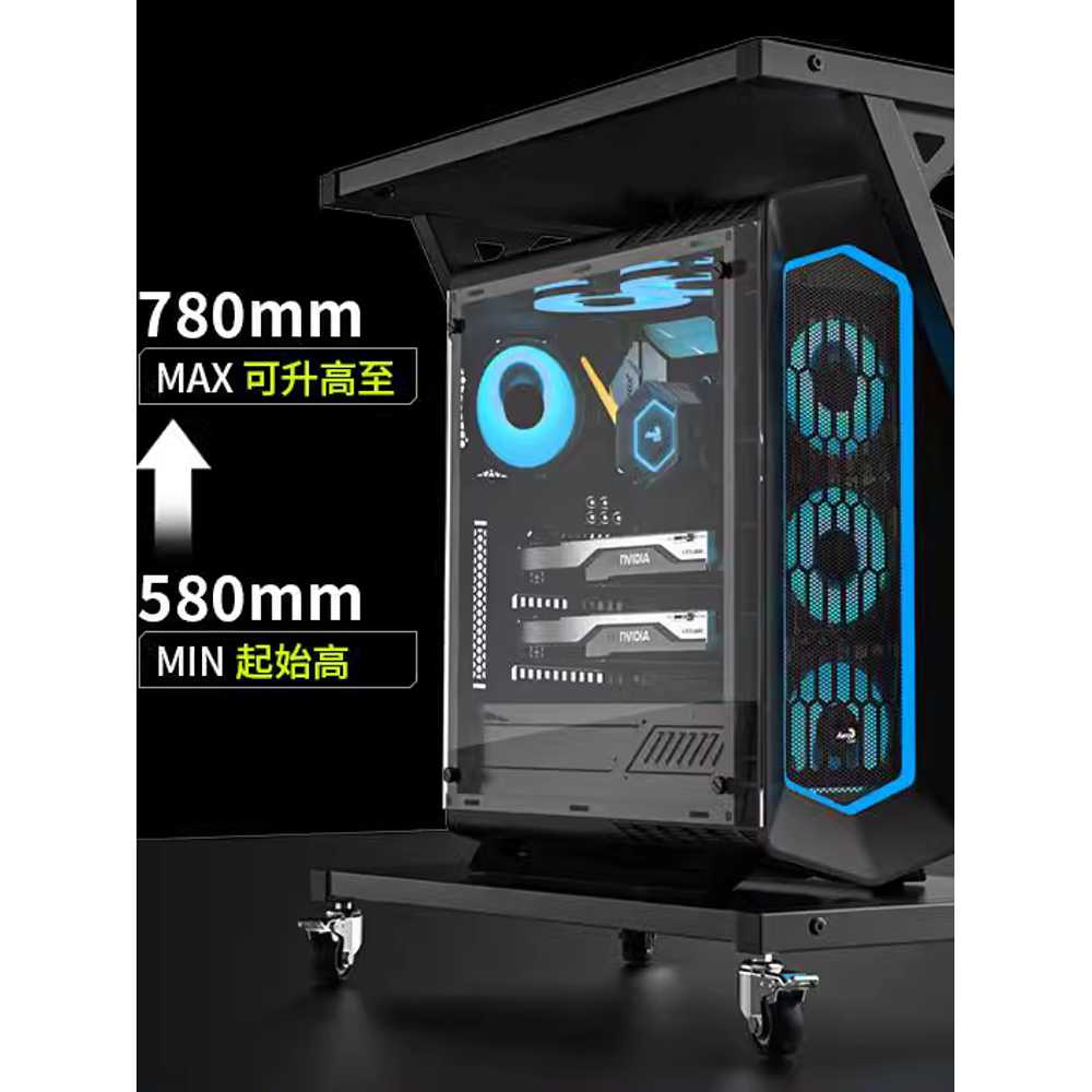 본체 거치대 PC 컴퓨터 데스크탑 거치대 선반 프린터 블랙 소형(높이조절)+PS5스탠드 - 상세 이미지 5