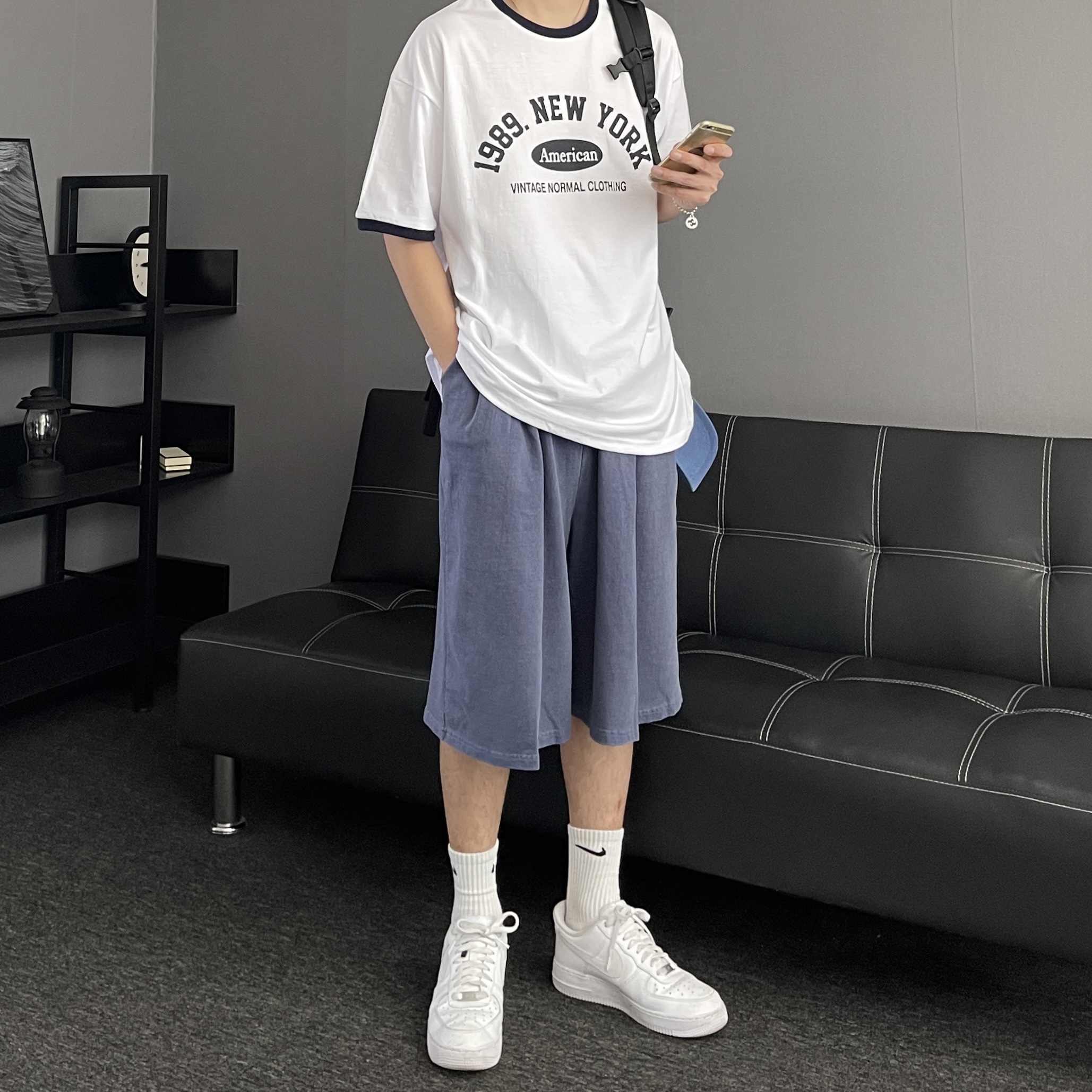 오버핏반팔티 레터링티셔츠 남자링거티 이미지 6