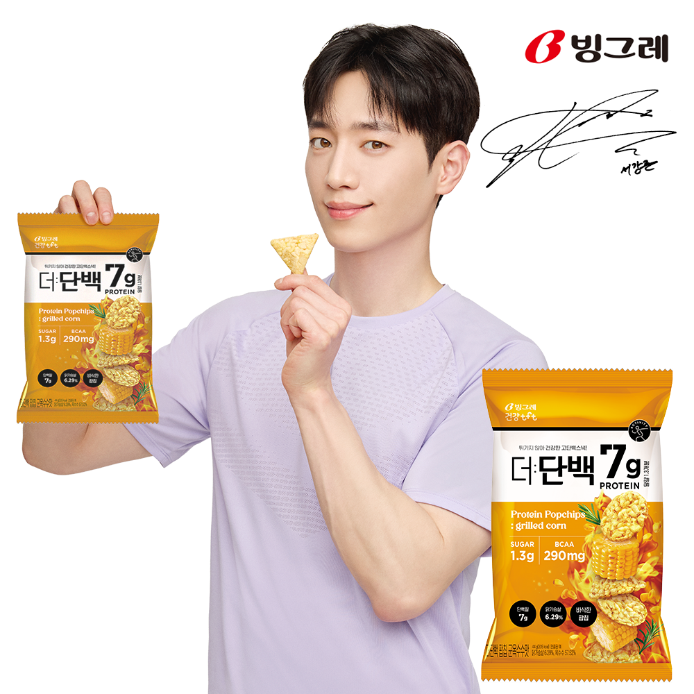 빙그레 더단백 팝칩 군옥수수맛 12개 단백질과자