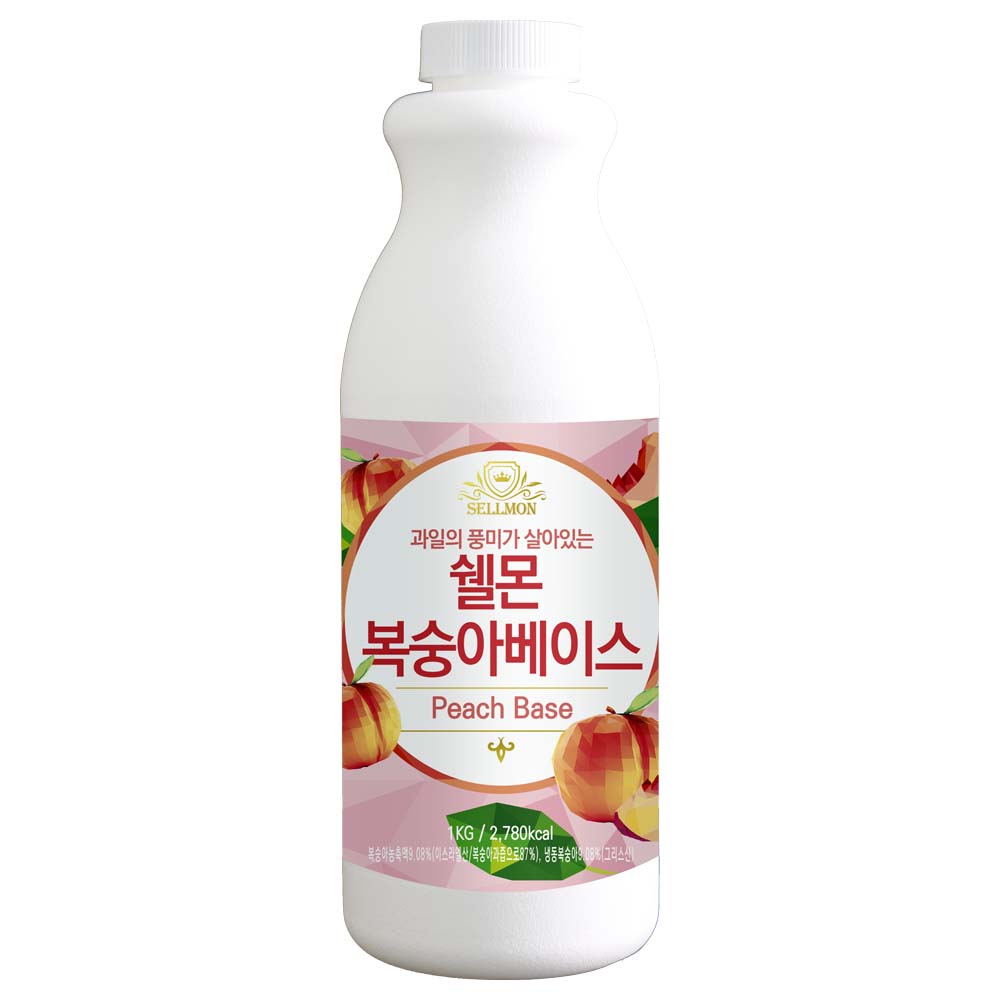 쉘몬 복숭아 아이스티 음료베이스 1kg 에이드 스무디 - 상품 이미지