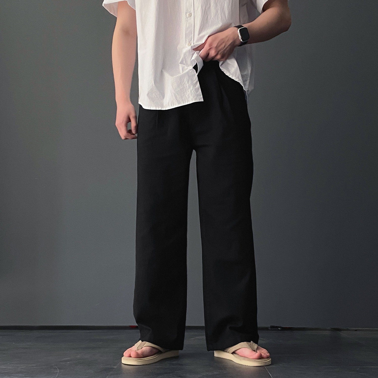 남자와이드팬츠 남자통바지 면바지 벌룬팬츠 - 상세 이미지 4