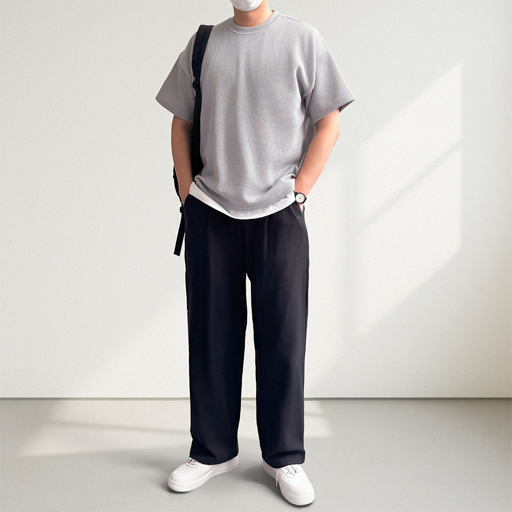 남자오버핏반팔티 쿨반팔티 무지티 - 상세 이미지 3