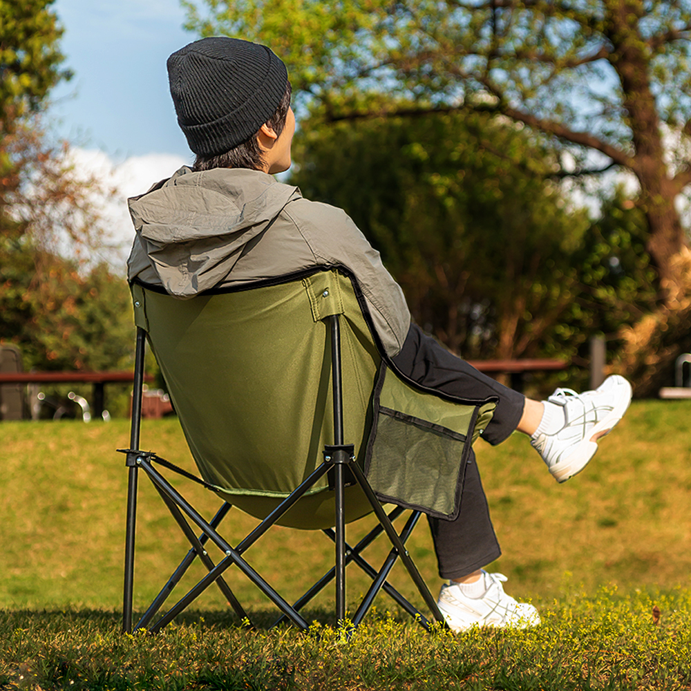 레토 경량 접이식 캠핑의자 넓은 와이드형 컴포트 체어 LCP-CL04, 카키, 1개