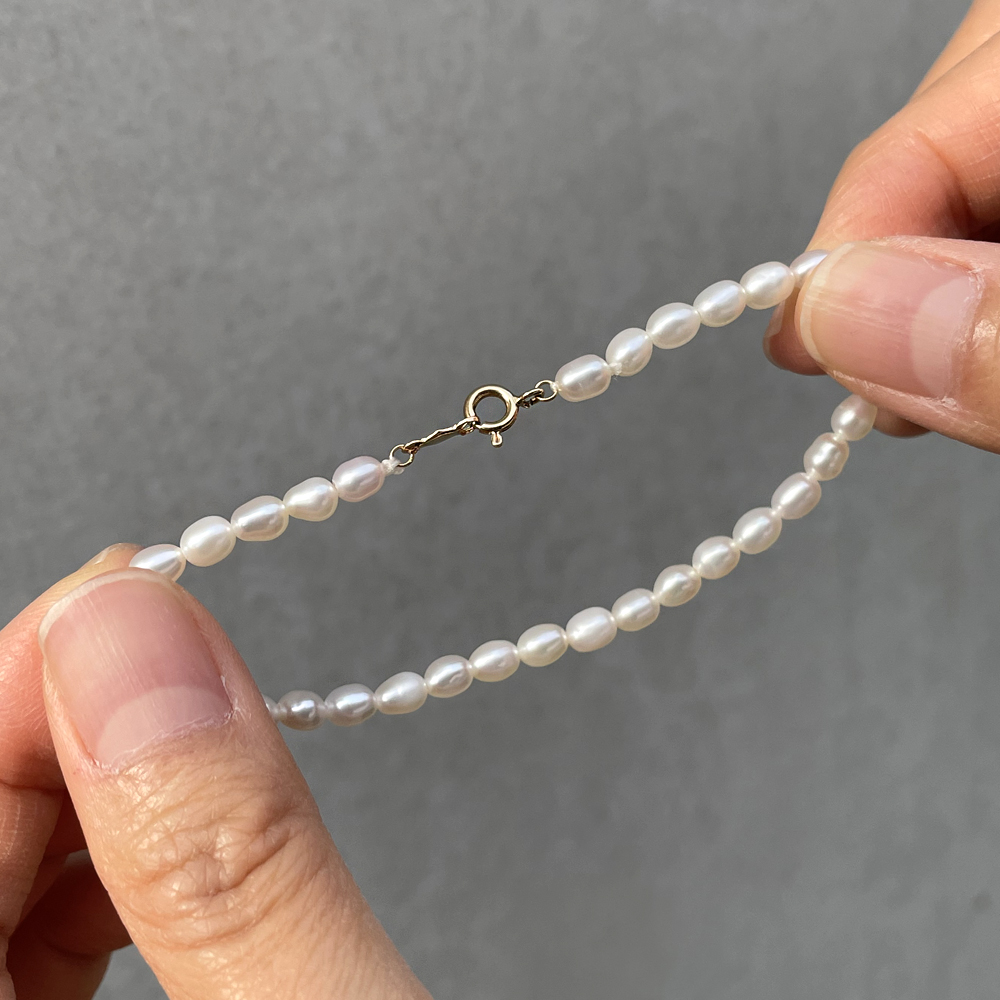 14K 3mm 밥풀 담수 진주 팔찌 레이어드 데일리 이미지 6