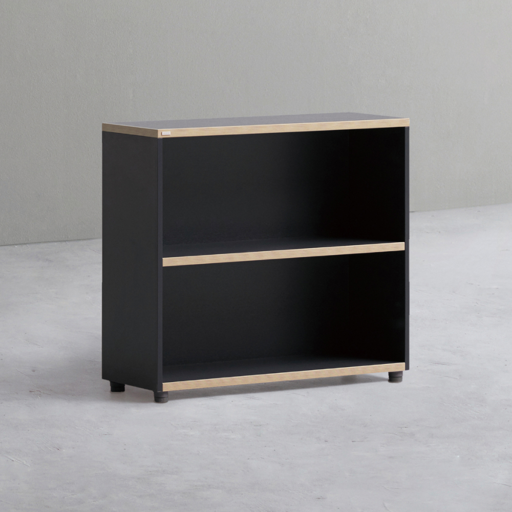데스커 800폭 목제책장 오픈형 800x290x720mm, 2단, 빈티지블랙 - 상품 이미지