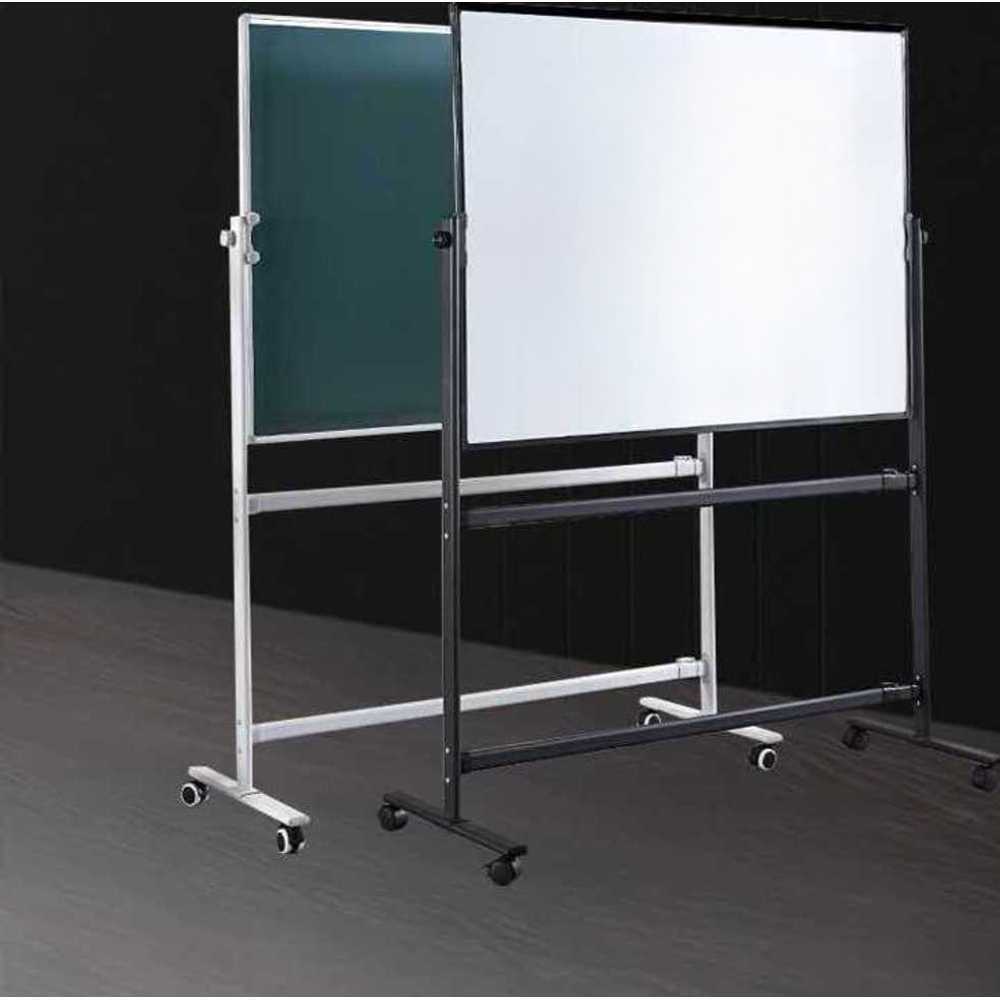 제유 화이트보드 칠판 자석 붙이는 보드판 이동식 60cmx90cm 백녹보드+은색테두리 : 글로벌마켓스토리80