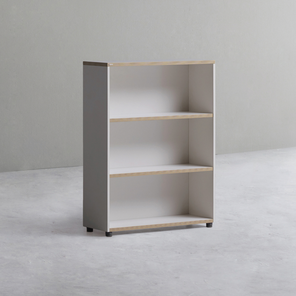 데스커 800폭 목제책장 오픈형 800x290x1059mm, 3단, 화이트 - 상품 이미지