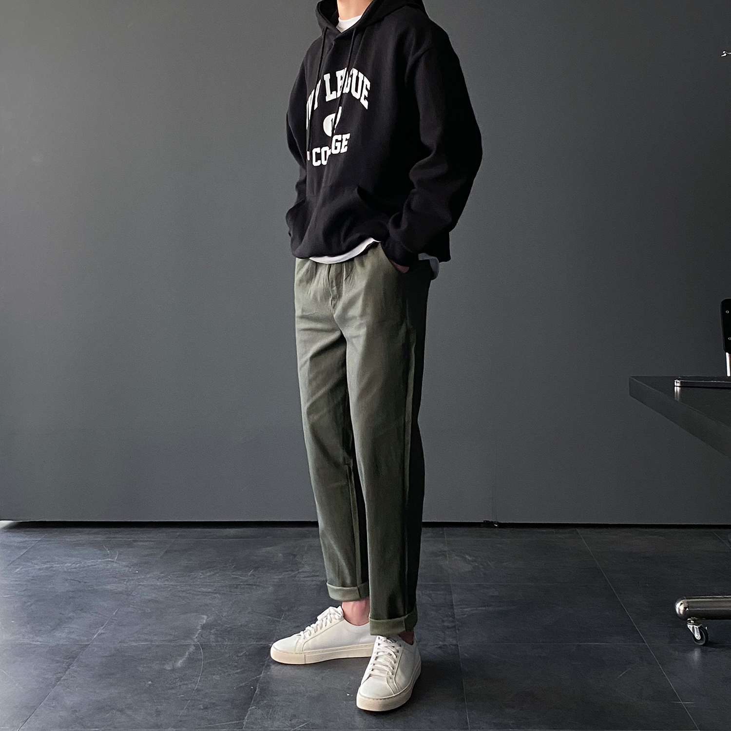 1+1 테이퍼드핏 남자스판슬랙스 치노팬츠 면바지 이미지 7