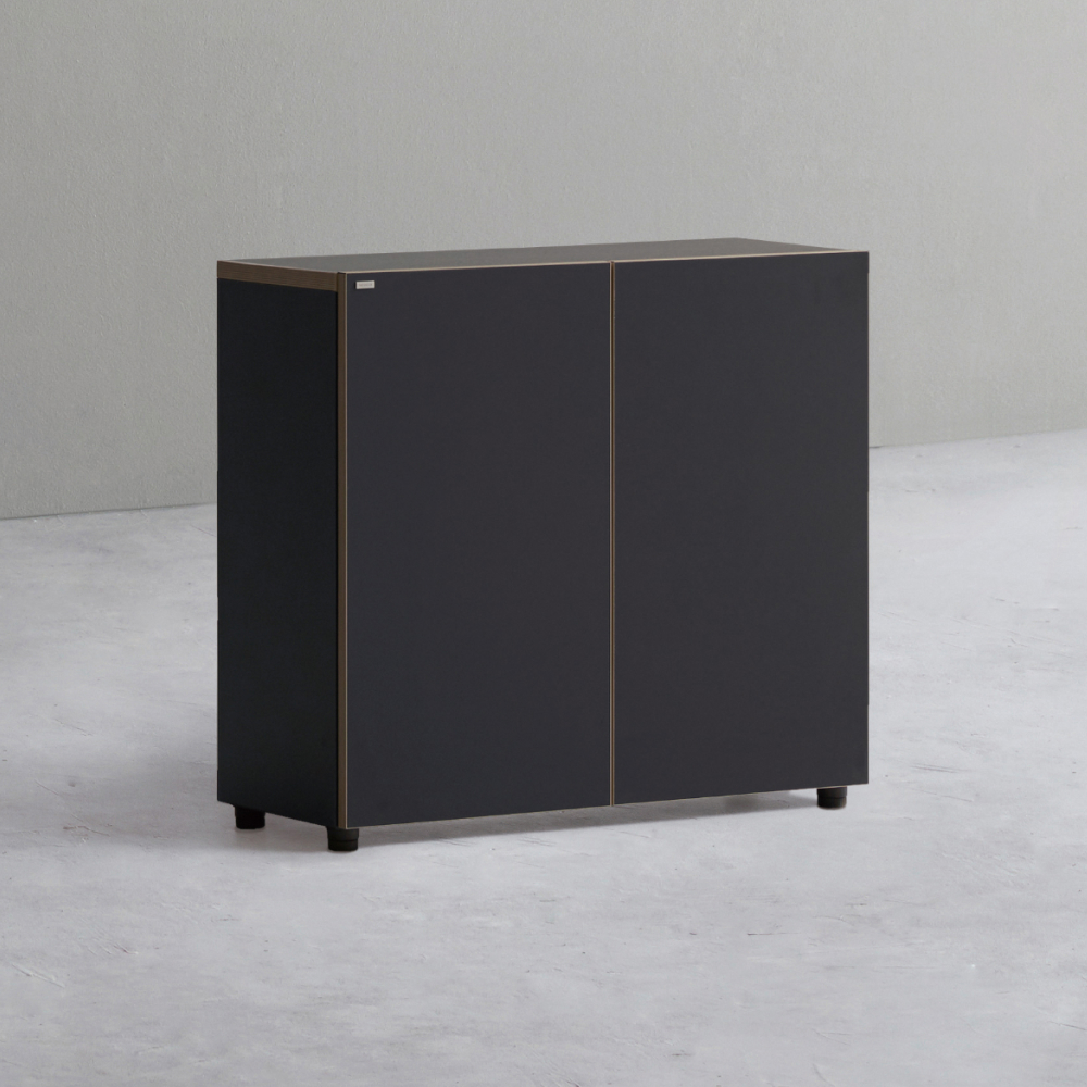 데스커 800폭 목제책장 수납형 800X311X723mm, 2단, 빈티지블랙 - 상품 이미지