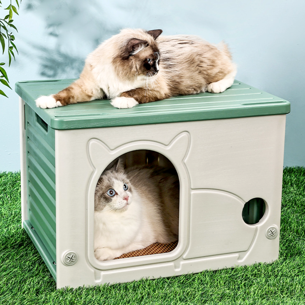 강아지 하우스 고양이 숨숨집 플라스틱 길고양이 하우스 텐트 야외용 숨숨집