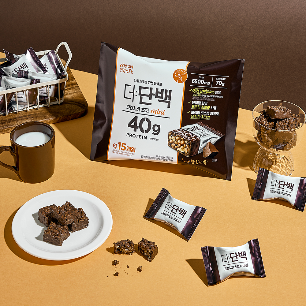 빙그레 더단백 크런치바 초코 mini 161g, 2개 - 상세 이미지 4