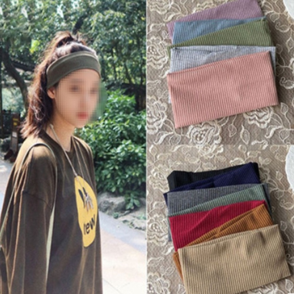 박대표마켓 반다나 골지 면 헤어밴드 넓은 헤어터번 스판 머리띠 세안 팩 머리띠 - 상품 이미지
