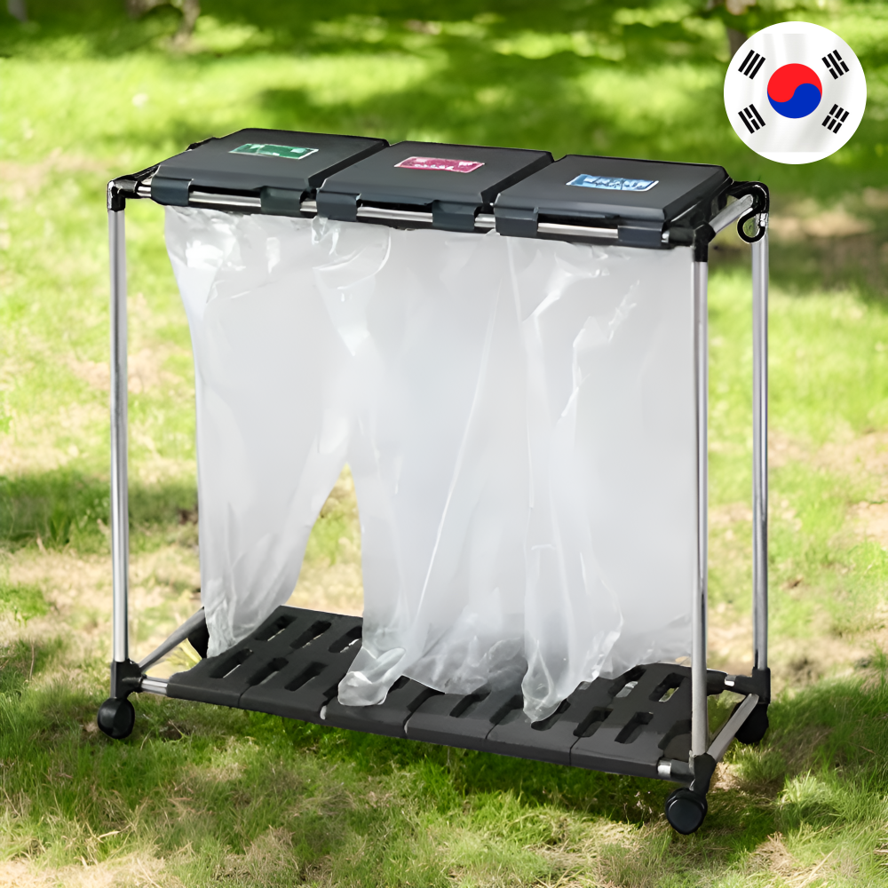 쓰레기분리배출 50리터 봉투 거치대 재활용 3단 수거대 수거함
