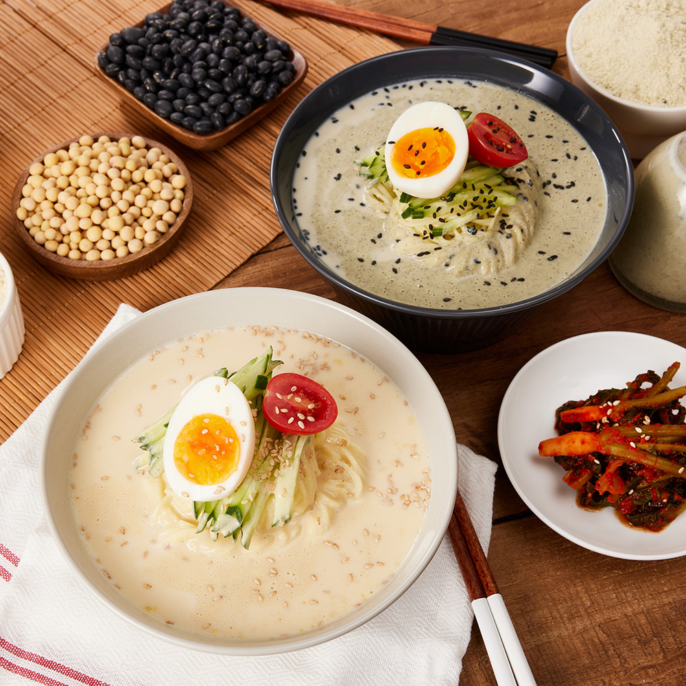 지니쿡 정말진한 콩국수 20인분(서리태 10인분+백태 10인분+치자국수) 콩국수가루 콩물 - 상세 이미지 3