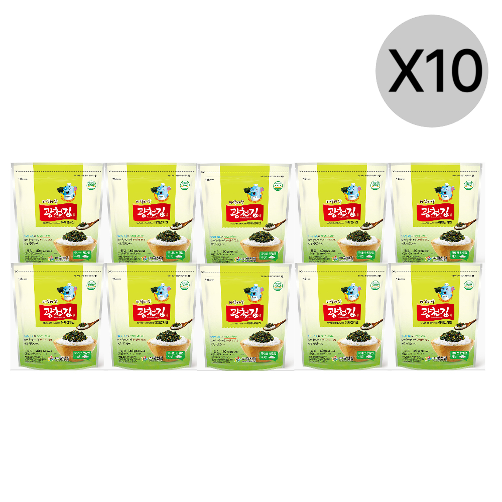광천김 국내산 소금 바삭바삭 야채 김자반 40g X100봉 : 밥도둑마켓