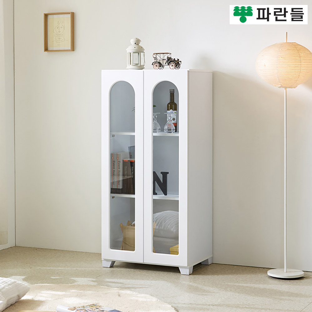 파란들가구 화이트 600 유리문장식장 다용도수납장 거실장식장 - 상세 이미지 2
